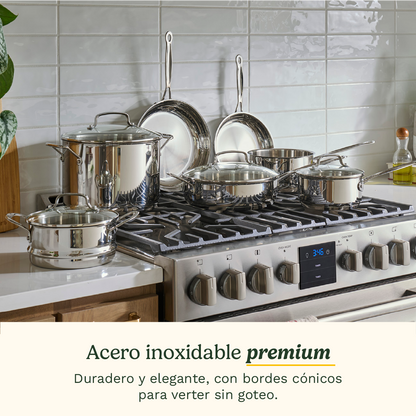 Set de Ollas de Acero Inoxidable de 11 piezas Chef ́s Classic