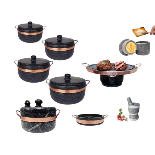 Juego de 14 ollas de esteatita Antiadherentes - Black Friday