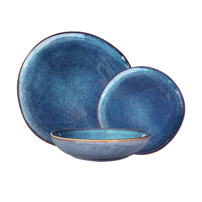 Set Vajilla 18 Piezas Cerámica Azul