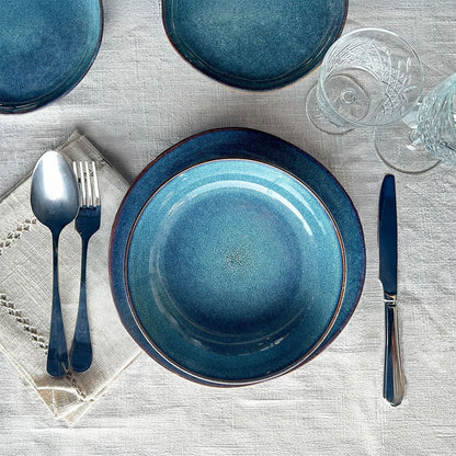 Set Vajilla 18 Piezas Cerámica Azul